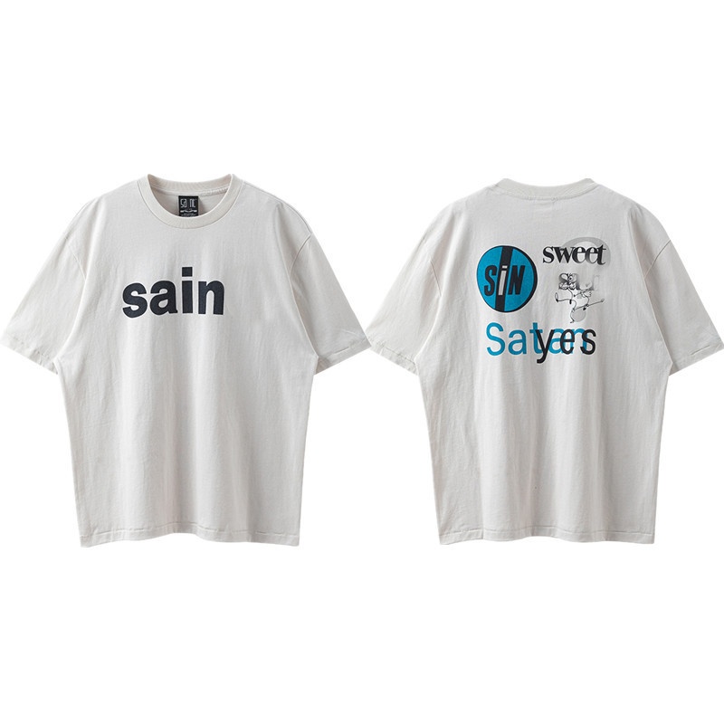 Summer Short Sleeve Hip-hop Reversible Printed Cotton Short Sleeve