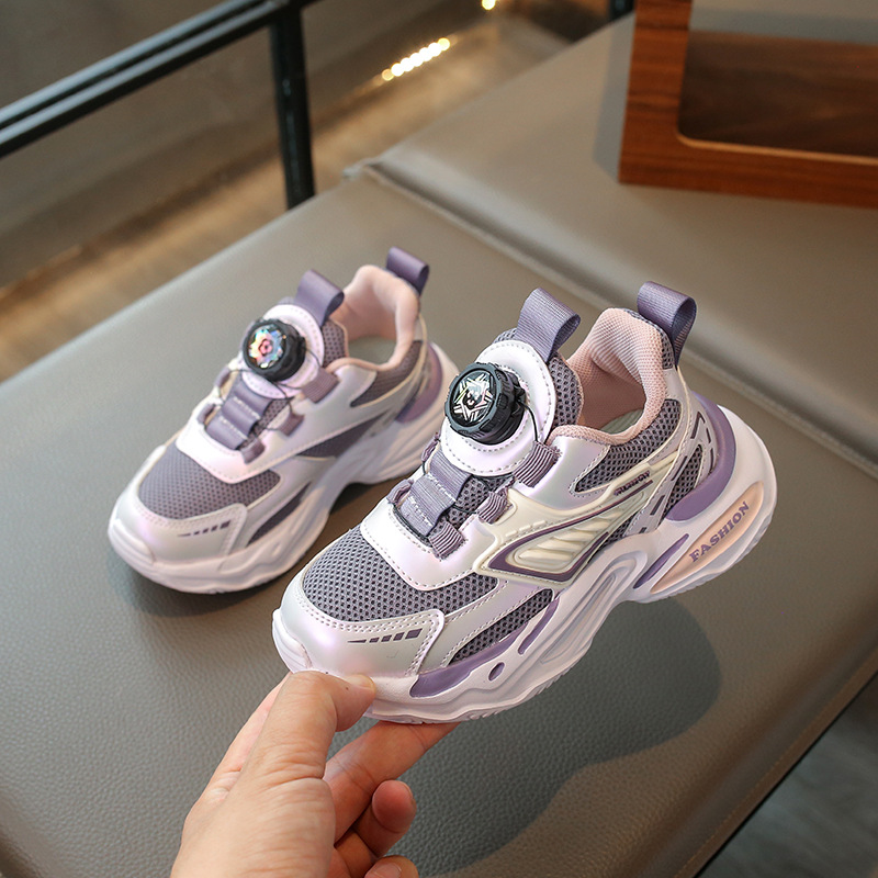 Youth Kids Basketball Shoes for Toddler Running Walking Light Weight Boy Girl Sport Sneakers With Swivel Buckle Design Trainers Big Size 26 - 37 K0132