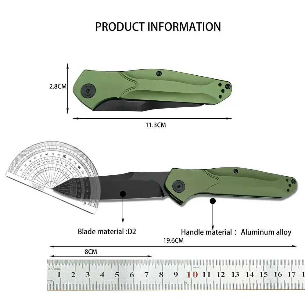 Everyday Carry BM 940 Pocket Folding Knife EDC D2 Blade Green Aluminum Alloy Handle Survival Camping Hunting Flipper KnivesZ250403