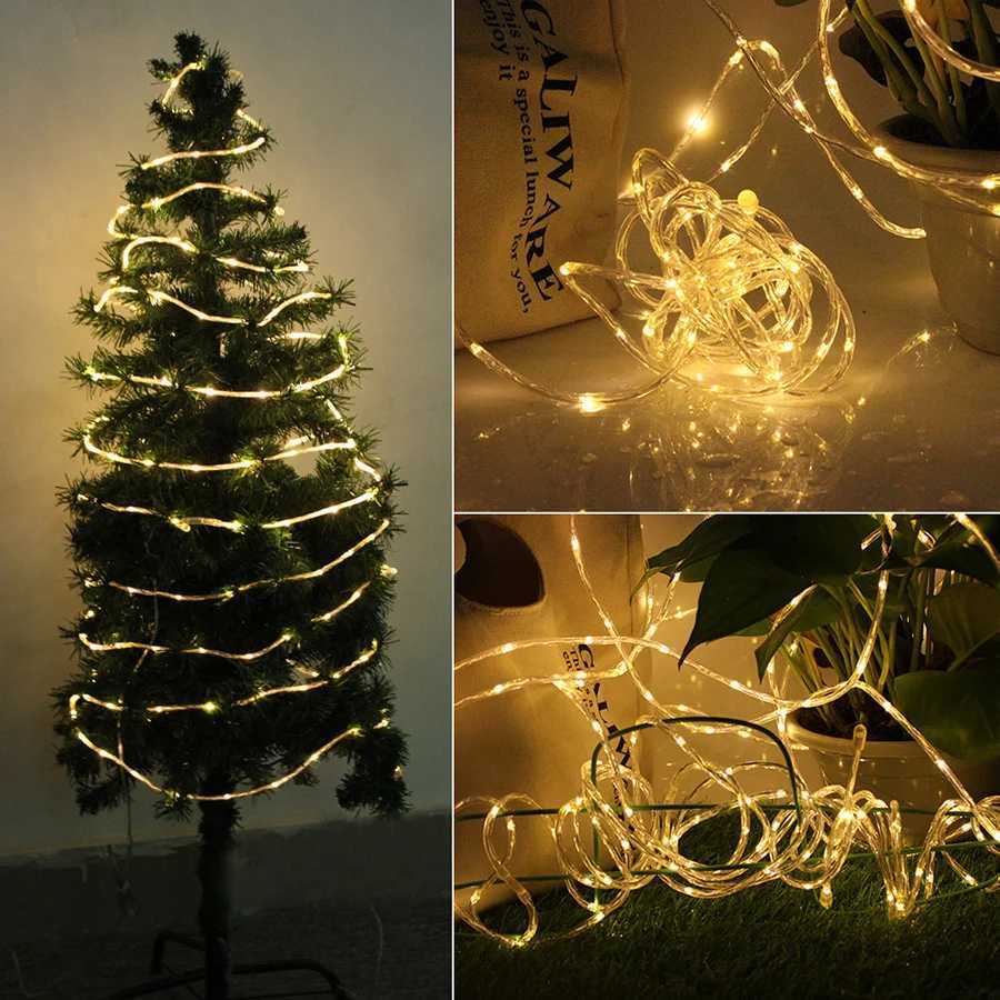 LED Rope Tube String Lights 10M 20M 30M Outdoor 8 Modes Christmas Fairy Lights Garland for DIY Party Wedding Garden Fence Decor W251107