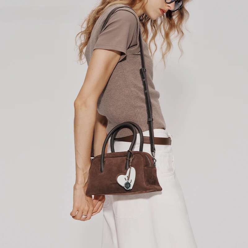Original Suede New Handbags Commuter Women's Shoulder Crossbody Boston Handheld Bag