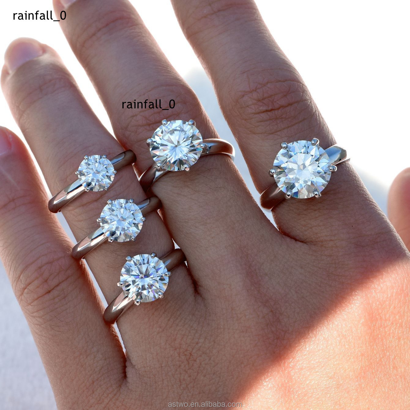 Big Size Round Cut 5CT Moissanite Ring GRA Certified D VVS 3EX Moissanite Rings S925 Sterling Silver Moissanite Ring