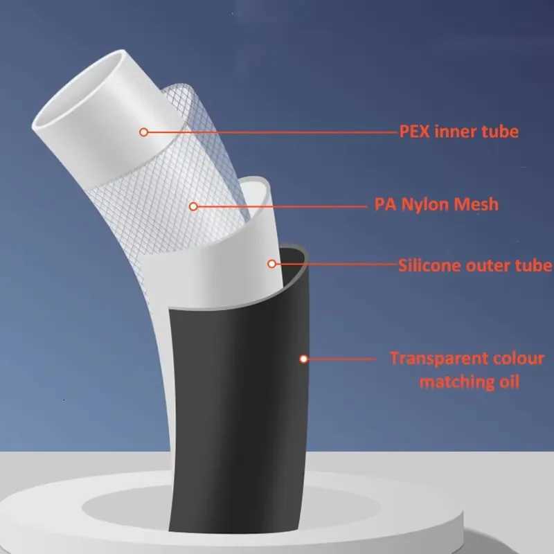 Soft Silicone ible Shower Hose Anti-Winding 15M/2M Bathro Shower Tube High Pressure Extension Black Shower Pipe Hose Y251107