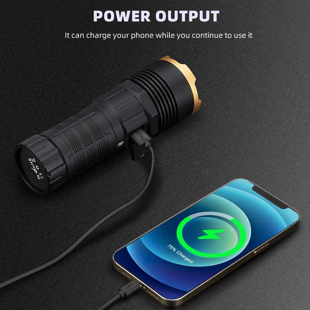 9x LED High Power Super Bright Flashlight LCD USB Rechargeable Powerful Outdoor Expedition Hunting light Camping Fishing TorchW251106