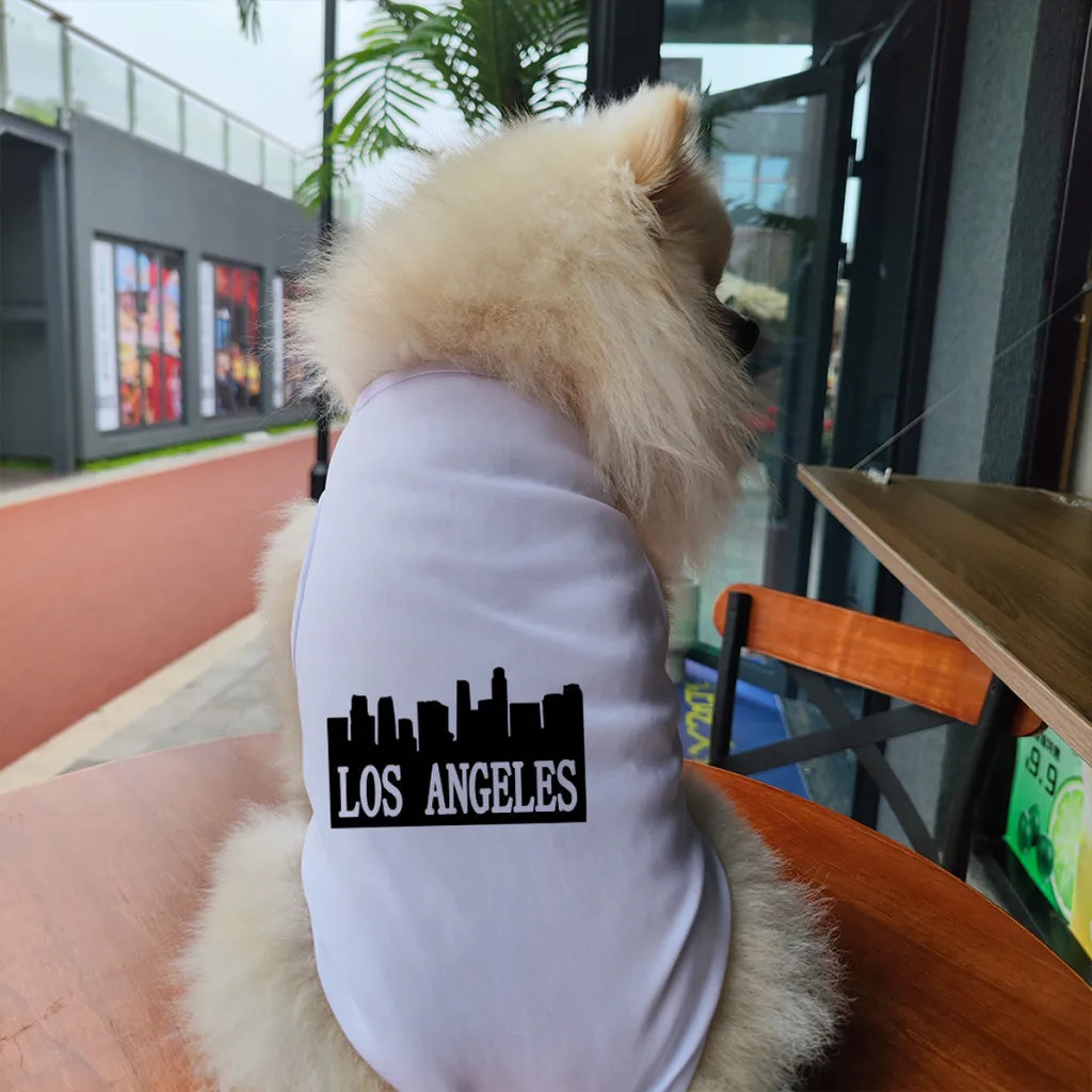 S-2Xl Los Angeles Pattern Pet Print Dog Vest Comfortable Breathable Mesh Vest Dog Clothes 250407