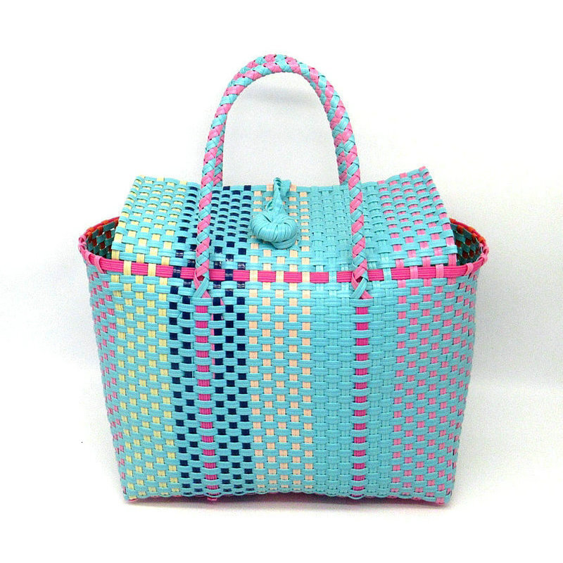 New Plastic Vegetable Basket New Grass Woven Bag Hand-Held Basket Handbag And Shopping Matching