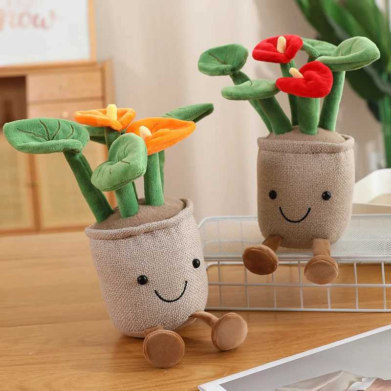 10/35cm Cartoon Hot Sale Flower Anfria Potted Plush Doll Hanging Color Simulation Plant Plush Toy Home Decoration Gift For Child C251107