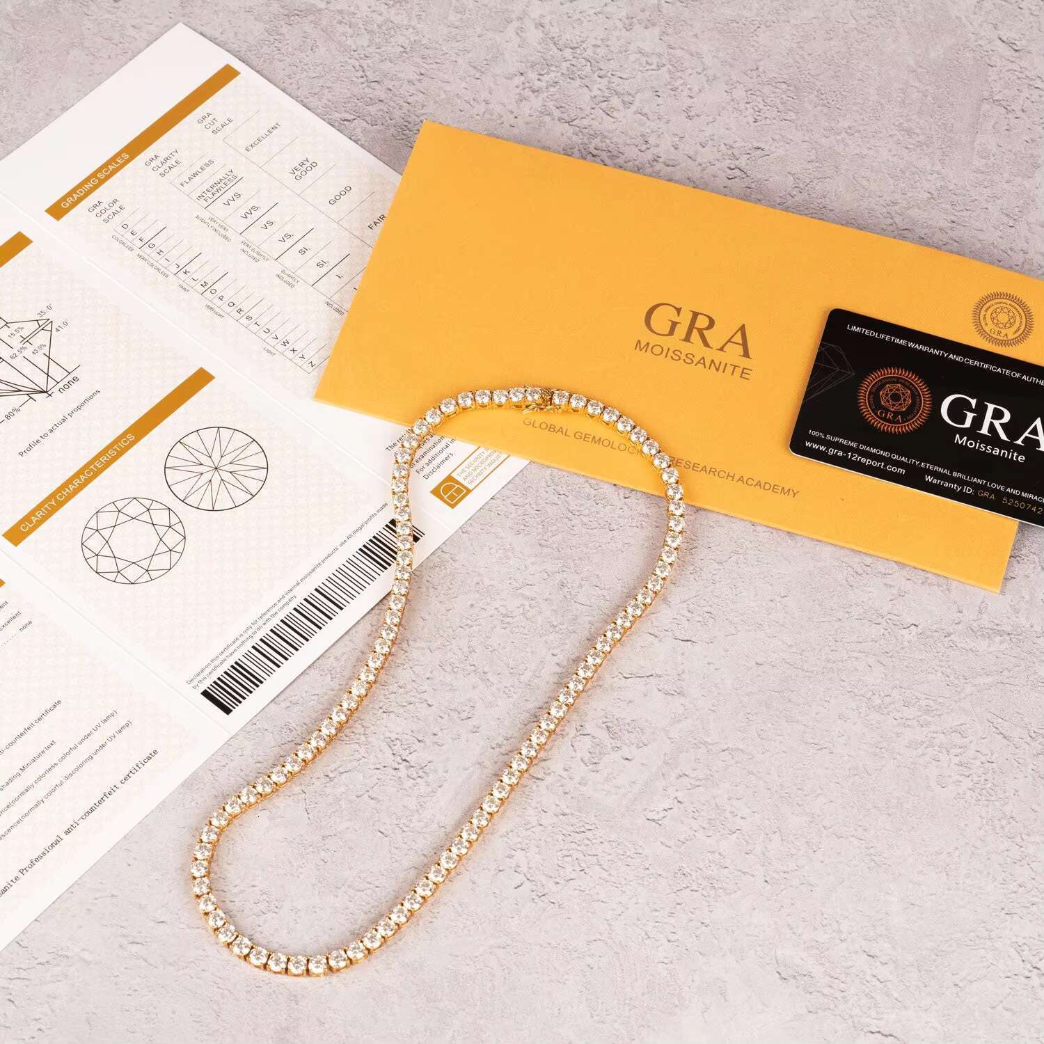 Factory 925 Sterling Silver Necklace Iced Vvs Moissanite Gra Certificate Hip Hop Diamond Tennis Chain