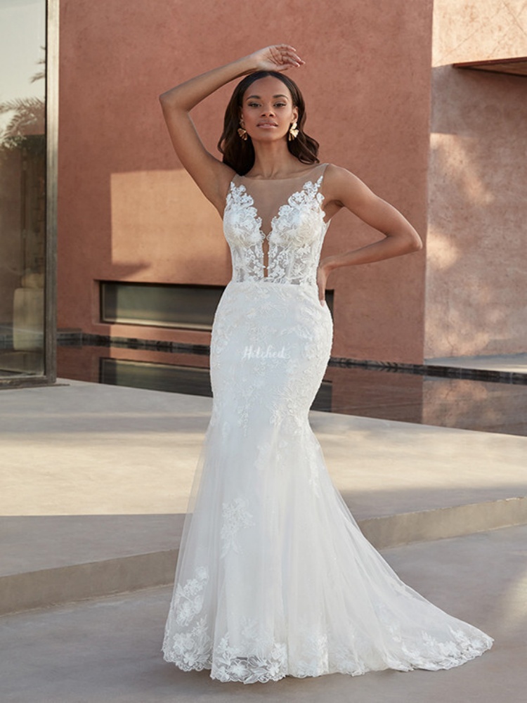 Bohemian Wedding Dresses Sweetheart Lace Appliques Mermaid Bridal Gowns Customized Sexy Backless Sweep Train Boho Robe De