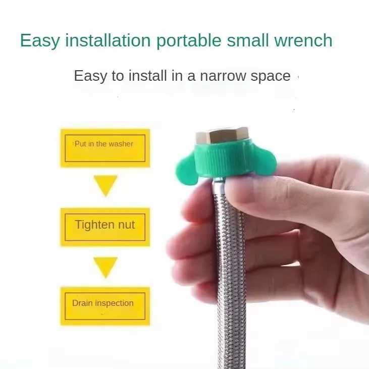 40/60/80/100/150/200cm Stainless Steel Braided ible Hose Household Water Heater Toilet Faucet Hot and Cold Water Inlet Pipe Y251107