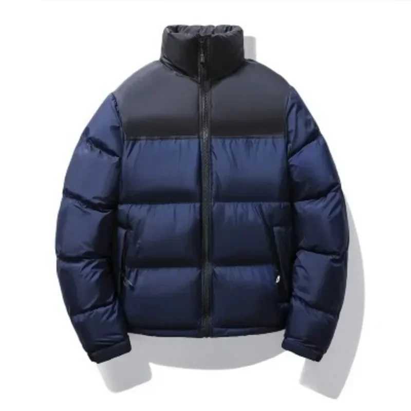 Winter new mens fashion thickened standing collar cotton-padded coat casual color patchwork cotton-padded coatT251107