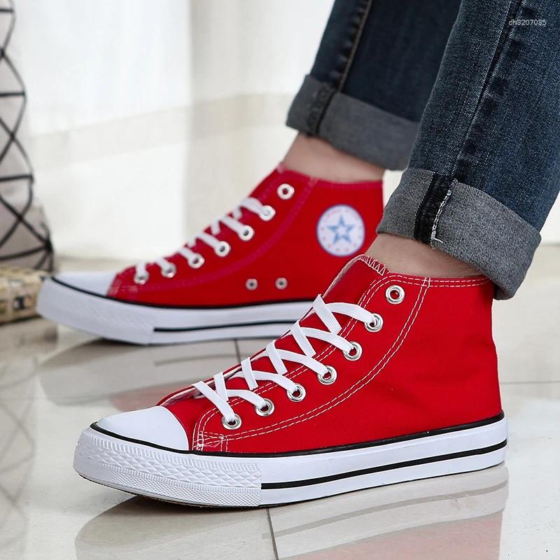 Casual Shoes Canva Men's High-Top Sneakers 2025 Style Versatile Korean HarajukuWomen's Trendy Rubber Leather Footwea