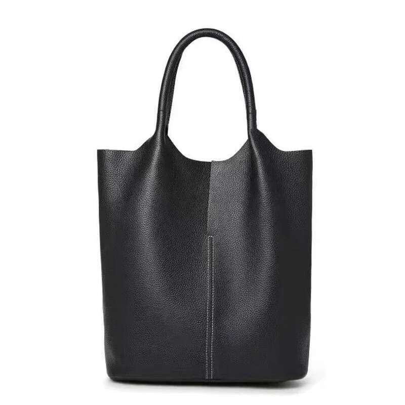 Soft Genuine Shopper Set Female 100% Real Leather Tote Women Large Shoulde Bucket Bag Commute 2025 New