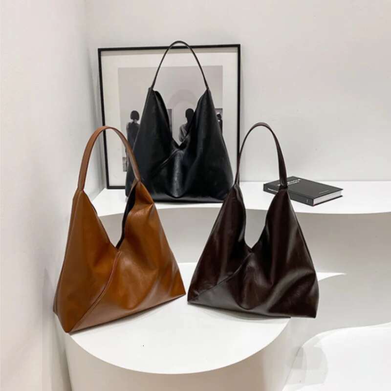 Leather Fashion Design Shoulder For Women 2025 Tend Female Simple Big Underarm Hobo Bag Handbags And Purses