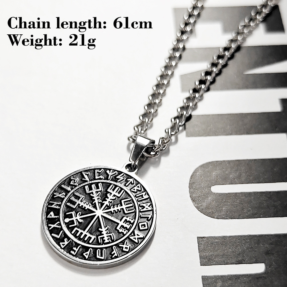Hot selg Nordic Mythical Stainless Steel Pendant Viking Pirate Compass Men's and Women's Jewelry Talisman