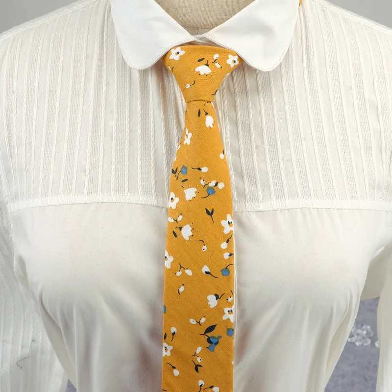 Floral Print Tie For Men Wen Skinny Neck Tie For Wedding Casual Mens Neckties Classic Fish Duck Suits Slim Neck Ties Cravat X250407