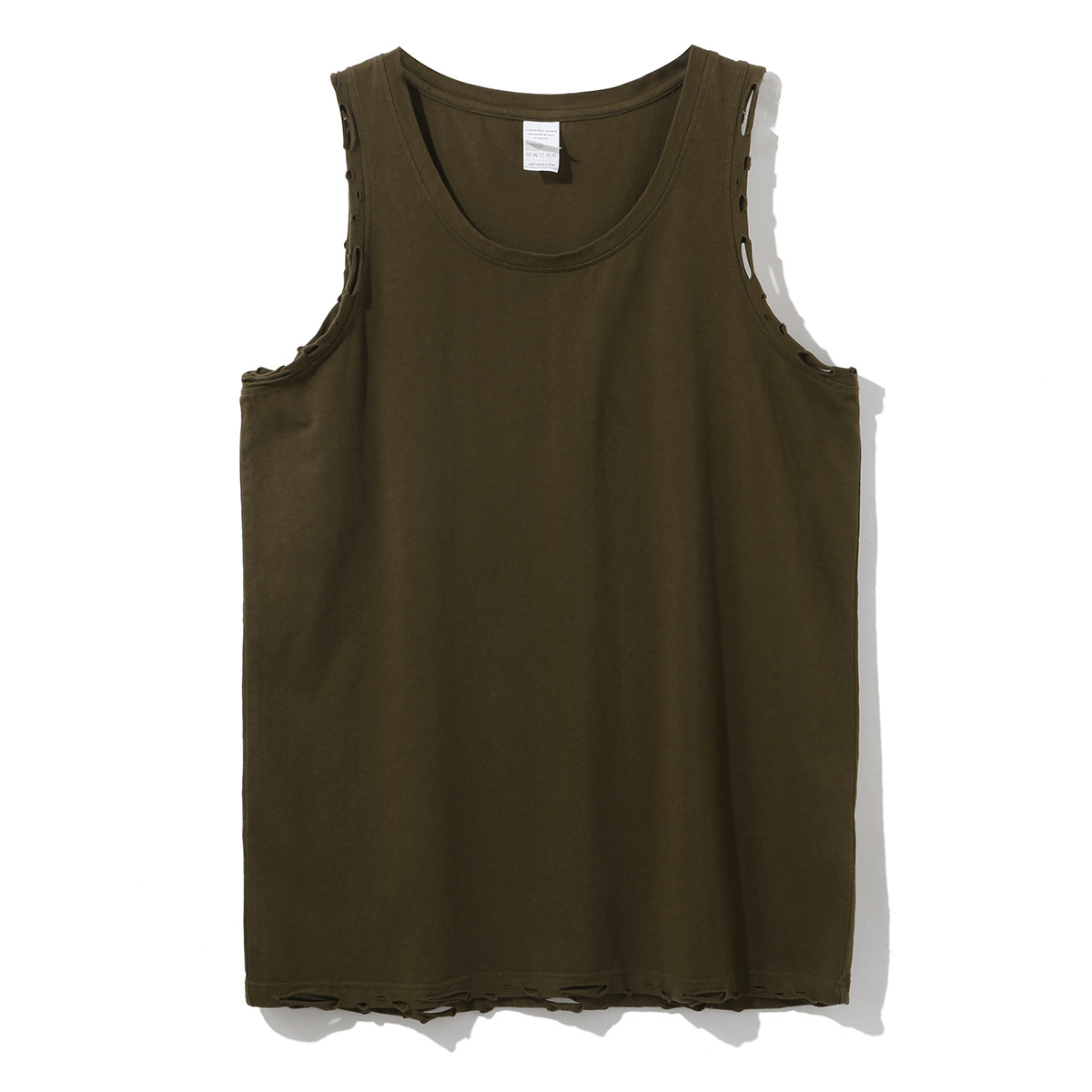 2025 Summer New Product: Washed Water Piercing Camback Top, American Trendy Brand Loose Sleeveless Solid Color Men's Tank Top