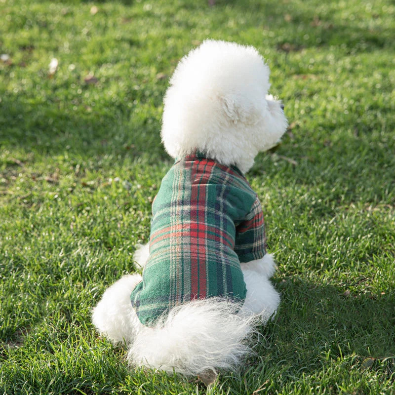Summer Pet Shirt British Style Plaid Dog Vest Clothes For Small Dogs Chihuahua Cotton Puppy Shirts 250407