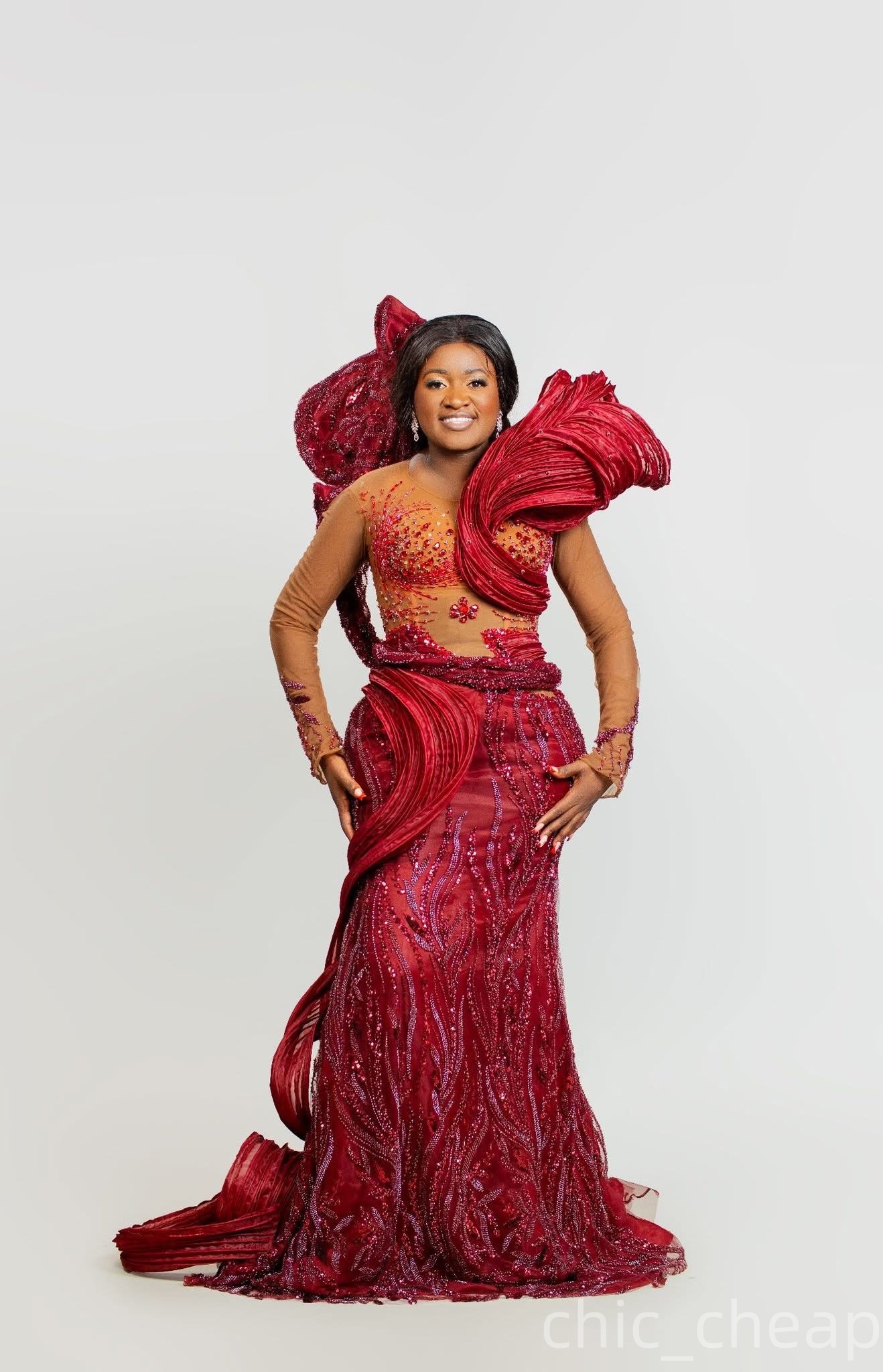 Aso Ebi Dark Red Mermaid Prom Dresses 2026 Stylish Crystals Beaded Evening Formal Party Second Birthday Engagement Gowns Plus Size Dress For Special O