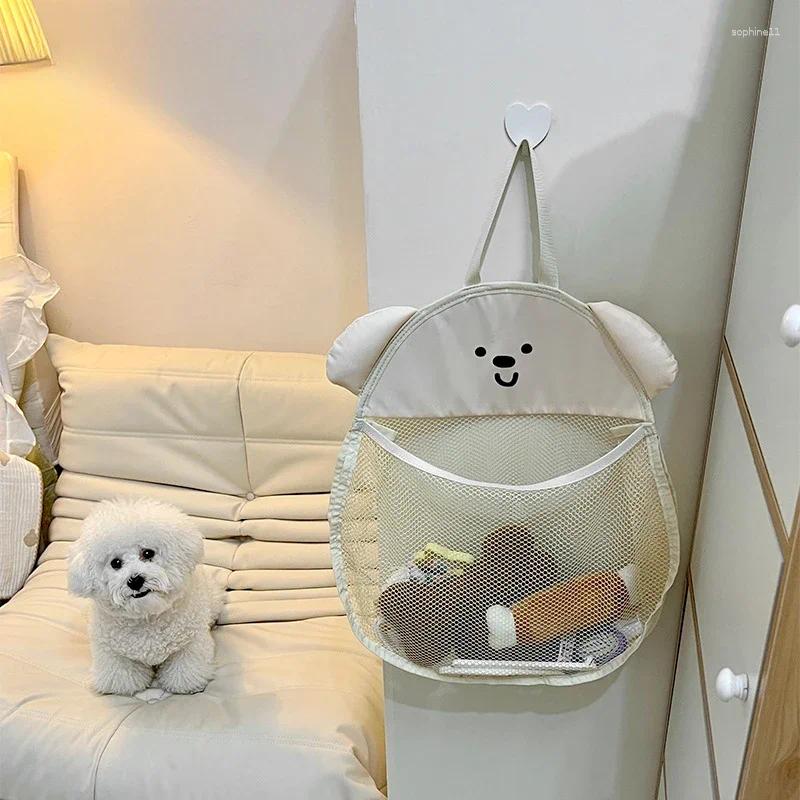 Update Pet Dog Cat Storage Hanging Bag Wardrobe Mesh Bags Bathroom Toy Bedroom Toys Dogs Accessories