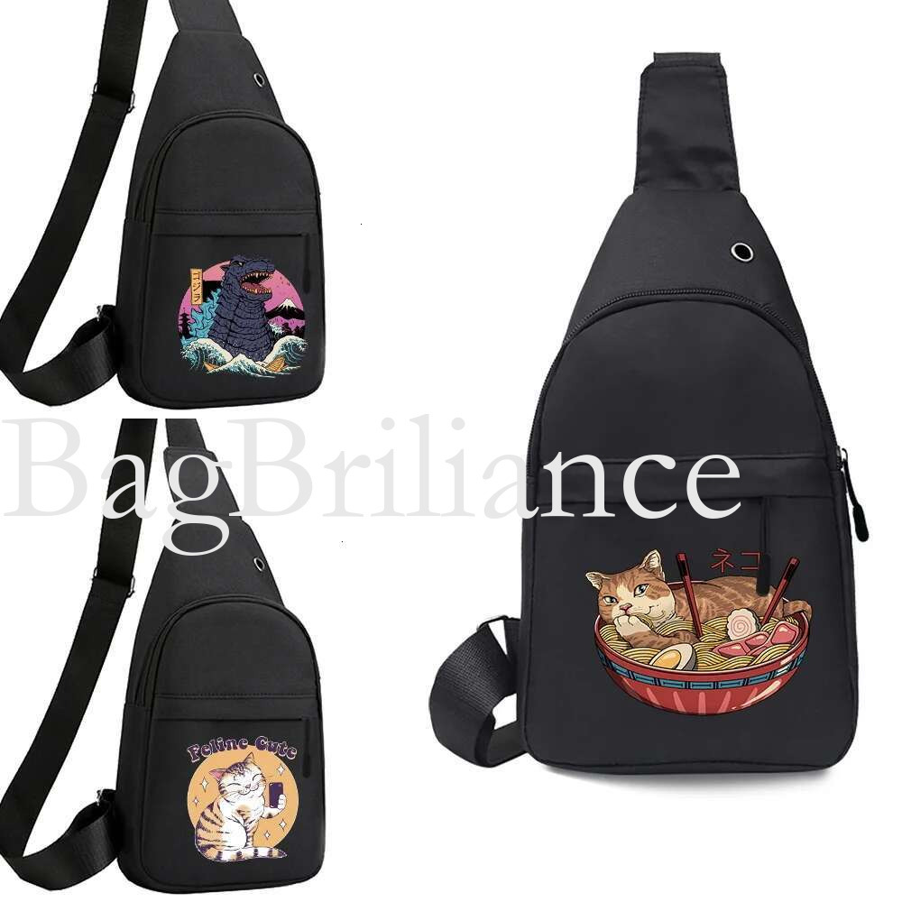 2025 Chest Pack Men Wallet Purse Handbag Phone Belt Pouch Canvas mini Sports Japan Cat Print Fanny Banana Bag for Women