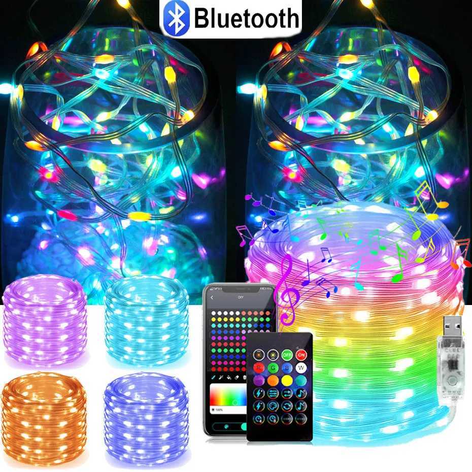 Smart RGB Fairy String Lights 50m 20m Bluetooth App Control Dimmable Indoor Decoration Ambient Lighting LED Christmas Tree Light W251107