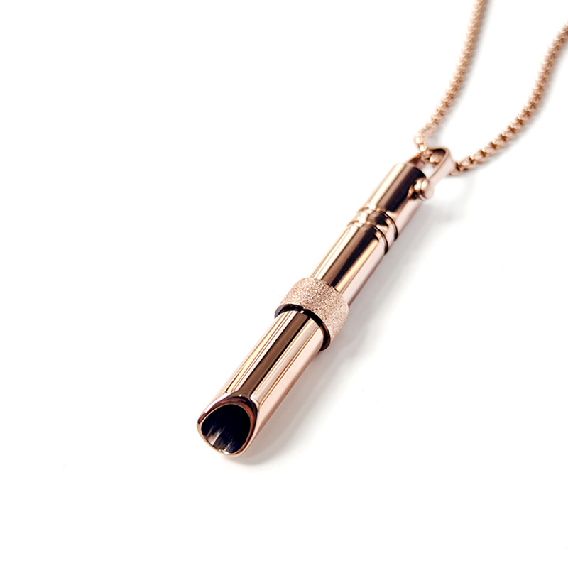 Hot selg meditation mindfulness pendant, breathing regulating titanium steel pearl necklace, rotating frosted round tube decompression pendant