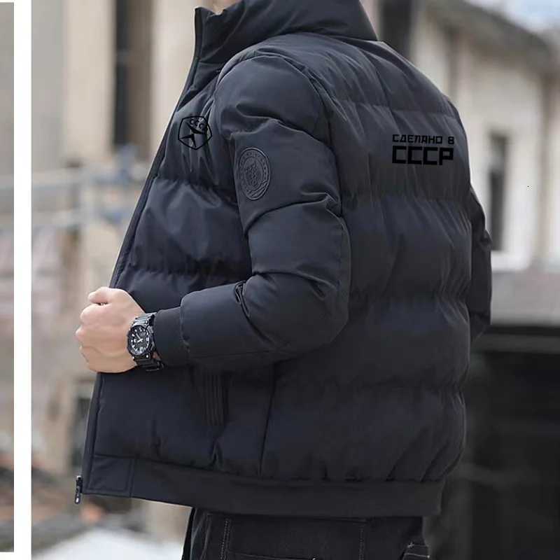 Thick mens warm jacket winter casual mens jacket CCCP mens windproof cotton down jacket new productT251107