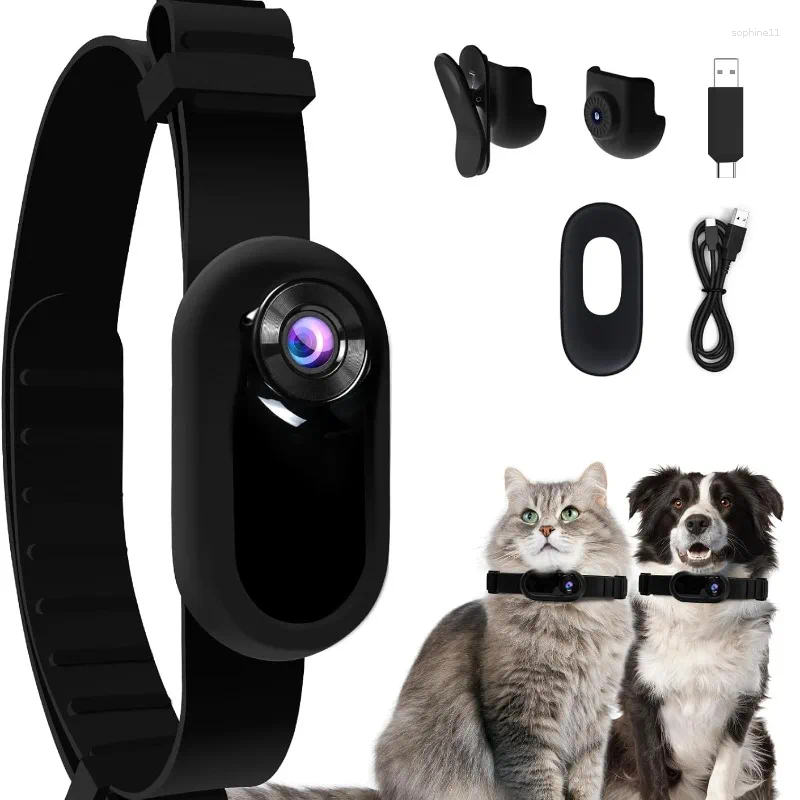 Update Wireless Cat Collar Camera With Screen Video Recording Dog Tracker Outdoor No Wifi Needed Pet Supplies