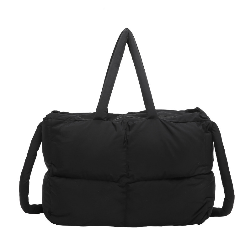 2025S Designer Women S Bag Solid Color Single Shoulder Down Cotton Jacket Women S High End Feeling New Student Tote Bag Hand Held Large Capacity Cloud