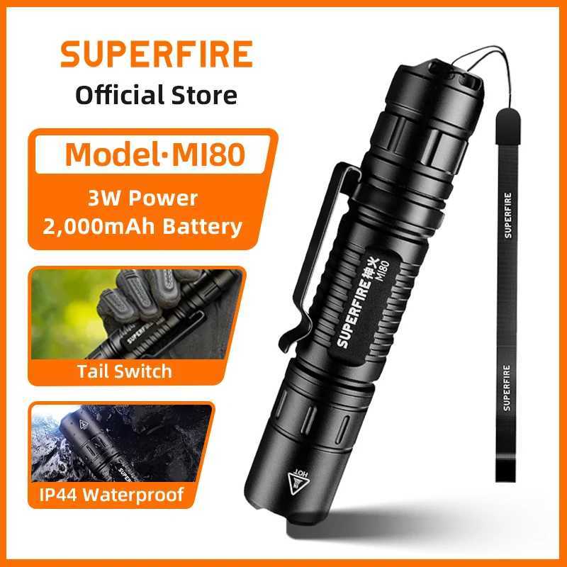 SUPERFIRE MI80-S High power led flashlight Super Bright 1100LM EDC Torch Portable flash lights Fishing Camping Outdoor LanternW251106