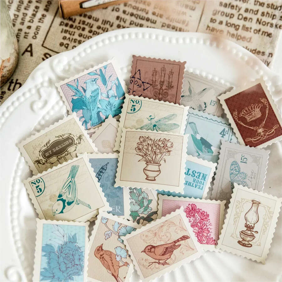 wholesale best for your letter General Postcard Envelope Postage Adhesive Tag Decorative Tag Decorative Stamp roll Diy Stickers
