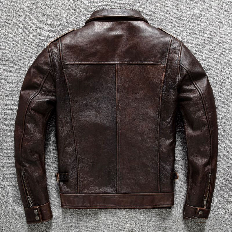 YR!Wholesales.2024 sales black cowhide jacket.100% genuine leather coat.warm leather clothes.plus size M65 real leather