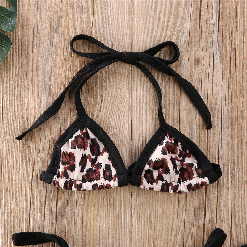 0-24Months Baby Girls Swimsuits Leopard Print Bikini Swimwear For Girls 2025 Summer Infant Girls Bathing Suits 250407