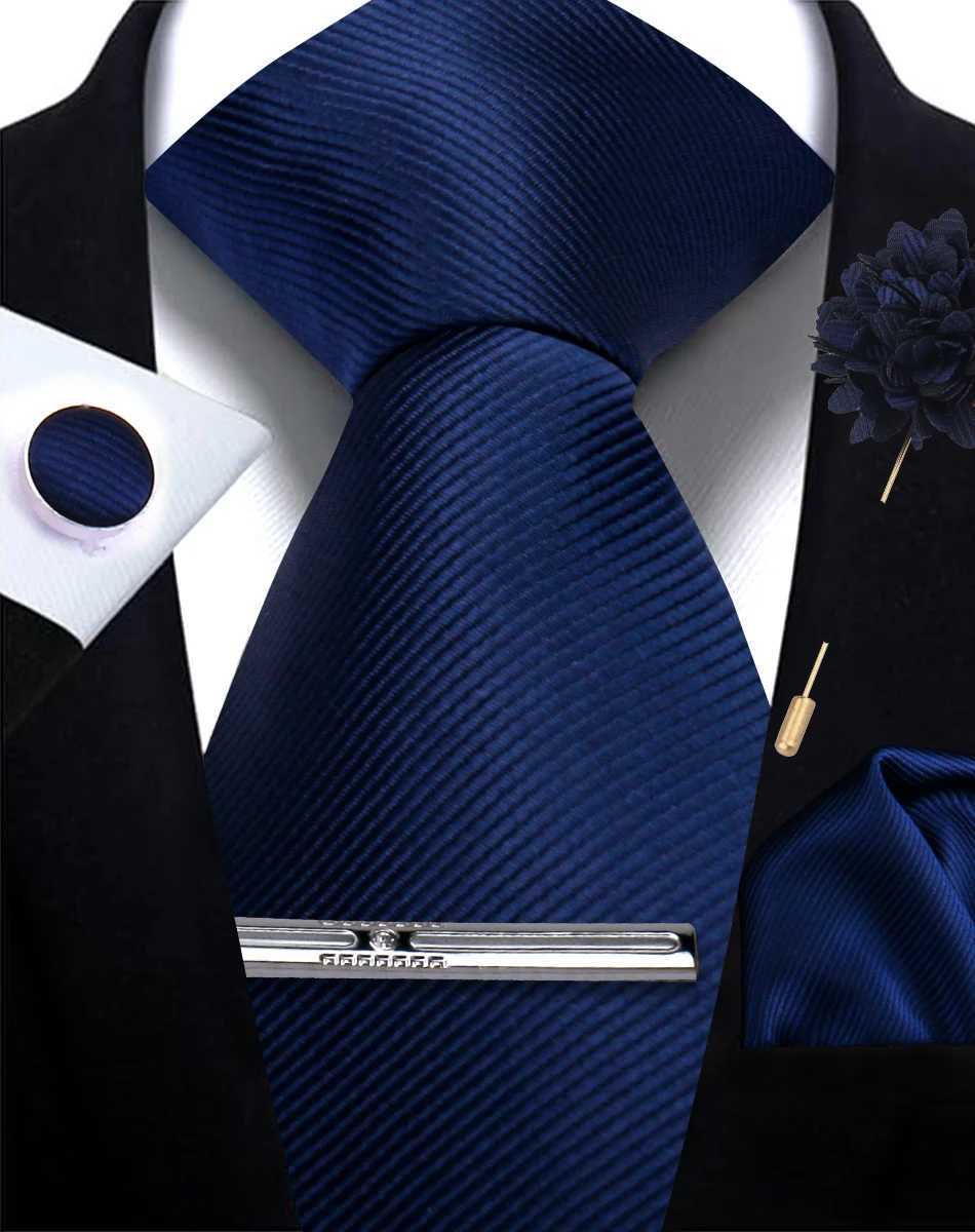 Brand Business Solid Color Ties Handkerchief Cufflink Tie clip Pin Set For Men Formal Necktie Party Wedding Men Accessoreis Gift X250407