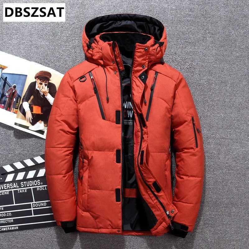 -20 Degree Winter Down Coat Men White Duck Down Parkas Jacket Mens Thick Warm Snow Parka Jacket Overcoat Windbreaker Warm ParkasT251107