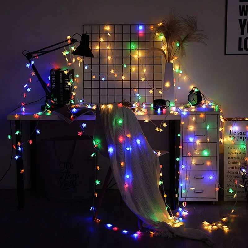 LED String Lights Outdoor Star Chain Lights Garland Lights Bulb Fairy Lights Party Home Wedding Garden Christmas Decor W251107