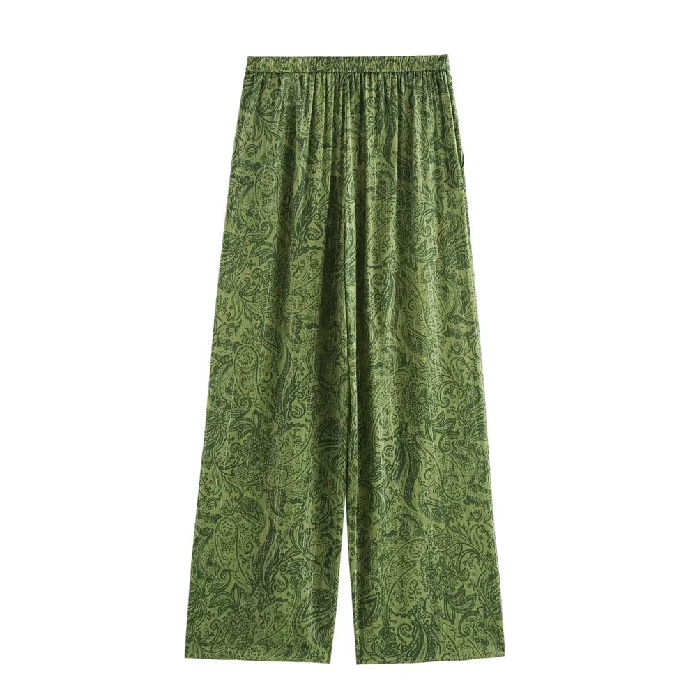 Kar Otza Womens Vneck Fashion Versatile Printed Casual Loose Pants Set 250407