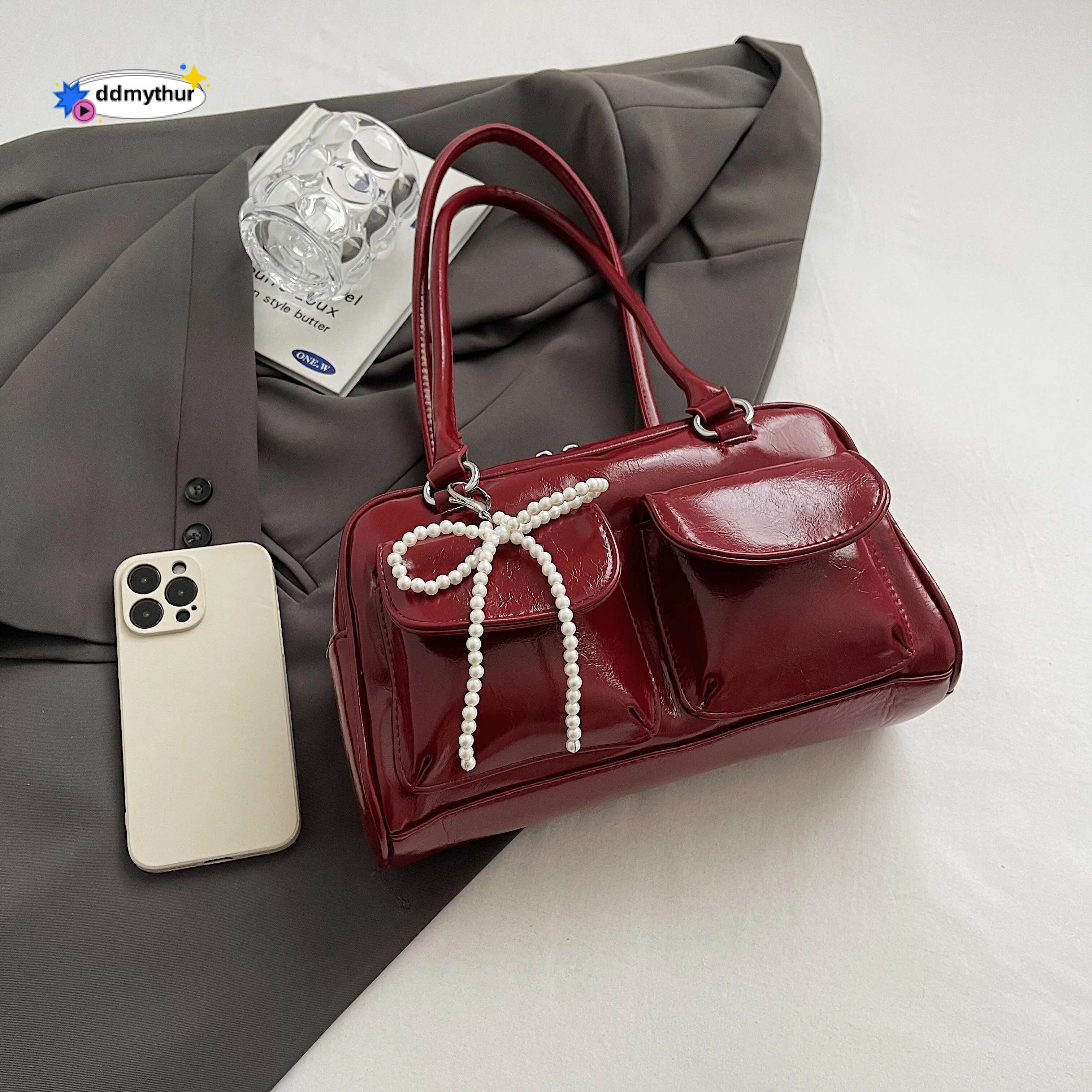 Fashionable Underarm Bow for Women 2024 Korean Edition New Simple Leisure Pillow Trendy Versatile Shoulder Bag ddmythur