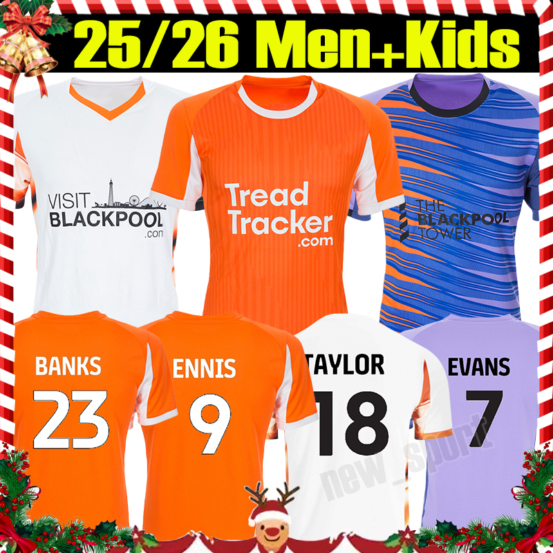 25 26 BlAckPools Soccer Jerseys FLETCHER ENNIS HAMILTON HANSSON BLOXHAM IHIEKWE CASEY COULSON 25/26 men kids Kits socks football shirts