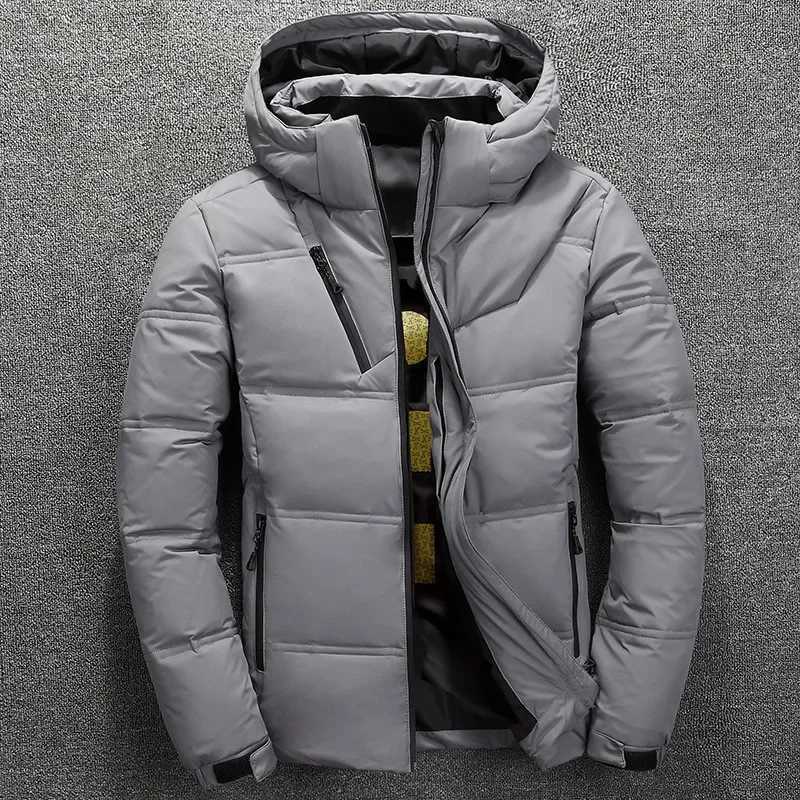 Winter Warm Down Jacket Men Coat Casual Stand Collar Thick White Duck Jacket Mens Winter Hooded Down Jacket Outwear Male CoatsT251107
