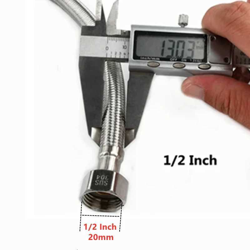 304 Stainless Steel Faucet Braided Water Pipe 1/2 Inch Hot and Cold Water Faucet Inlet Hose Heater ible Connecting Pipe Y251107