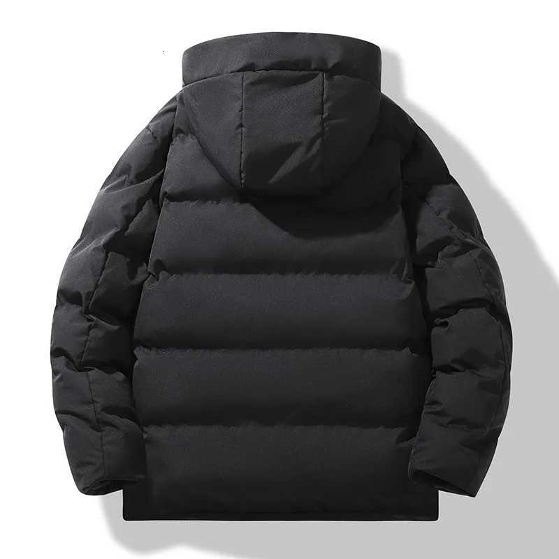 Autumn/Winter Fleece-Lined Cotton Padded Coat Mens Warm Hooded Puffer Jacket Casual Trendy Loose-Fit Versatile Couple CottonT251107