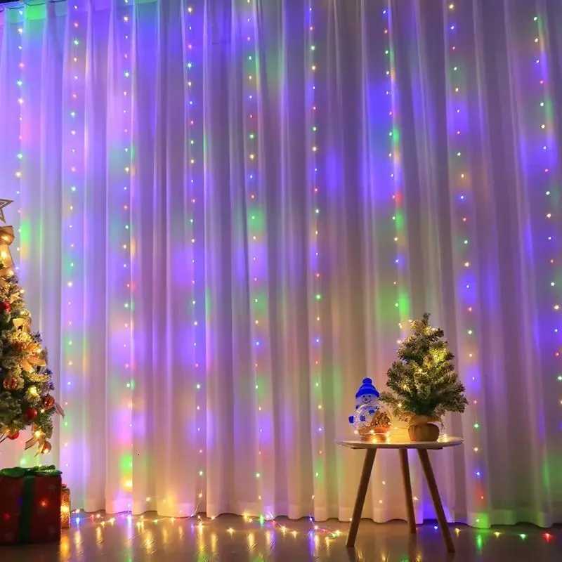 Christmas LED Curtain String Lights USB Powered with Remote Control Wedding Indoor Bedroom Window Decoration Holiday Lighting W251107