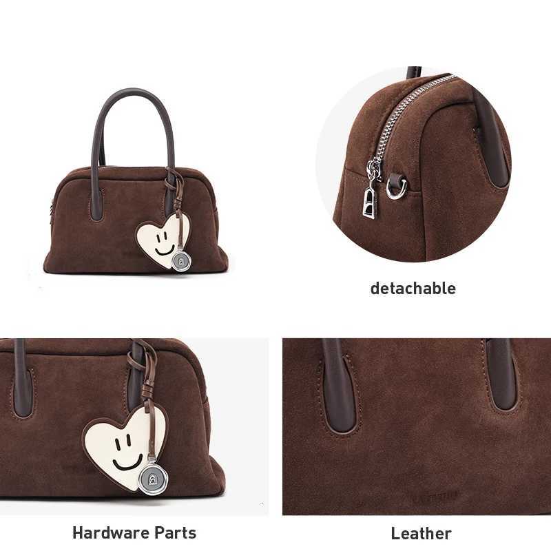 LA FESTIN Original Handbags New Suede Bag Commuter Womens Bag Luxury Shoulder Crossbody Bag Boston Bag Handheld BagW251107