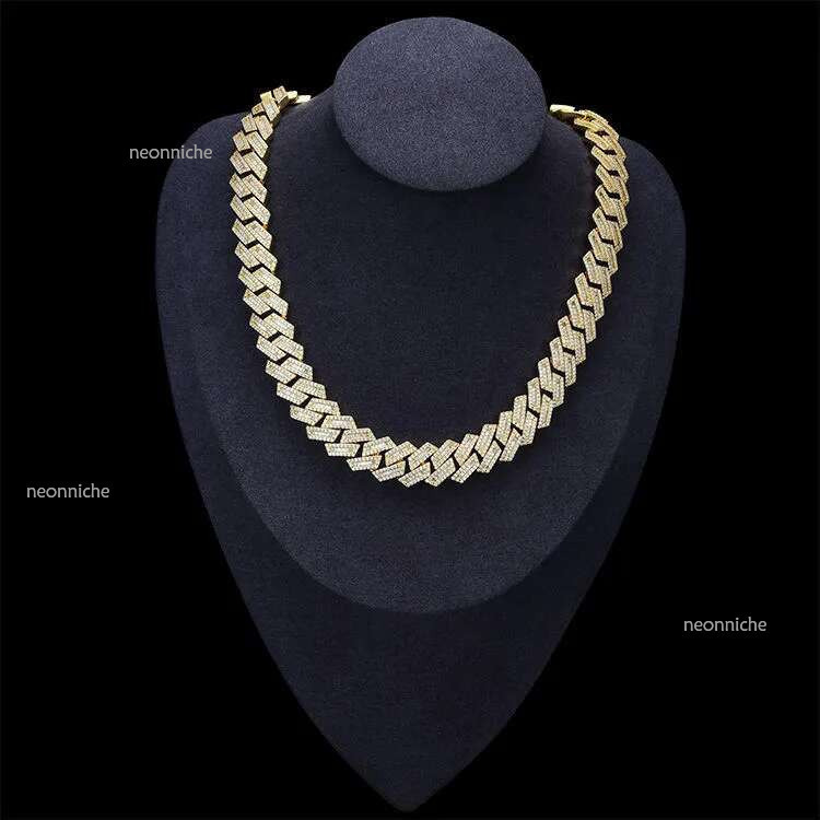 15mm Sier Hip Hop Vvs Dia Moissanite Baguette Cuban k Chain