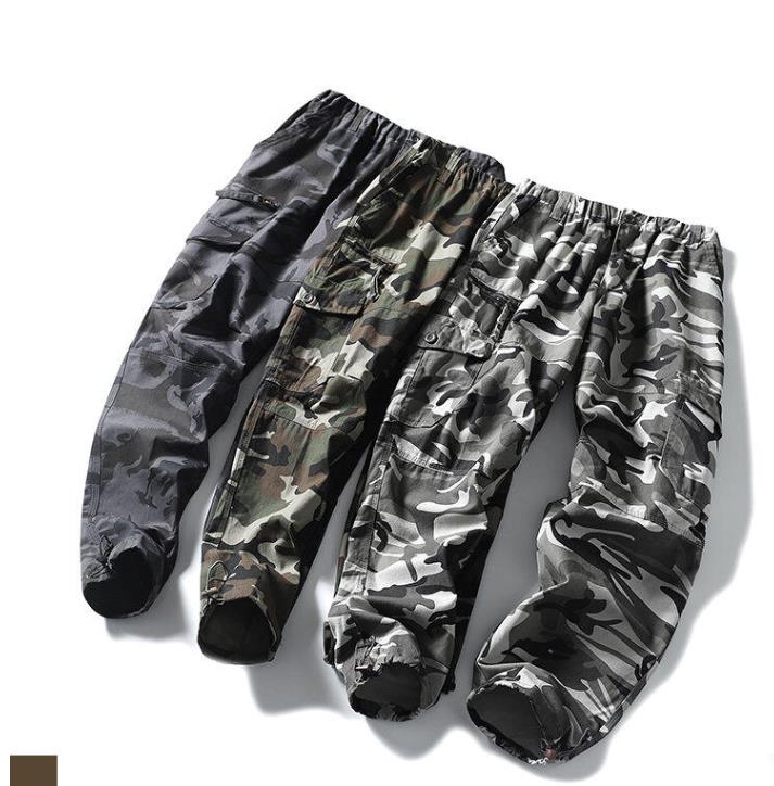 Fashion Camouflage Men's Cargo Pants Cotton Zipper Pocket Big Size Sports Casual Trousers Training Outdoor Hiking Pants Bottoms Plus Size XXXXXL 