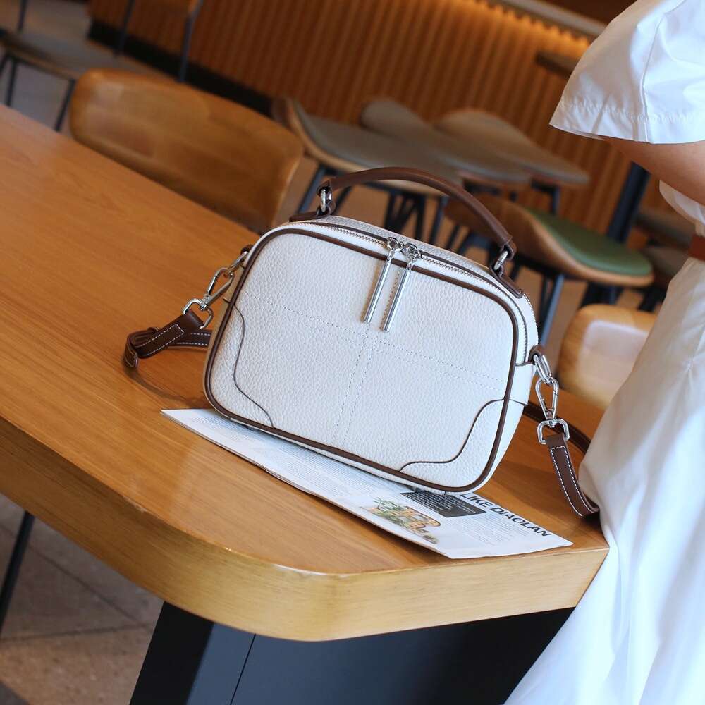 Luxury Bag Designer Leather Women's High-end Fashion Small Square Shoulder Messenger Bag Simple tuote Top Cowhide Tote