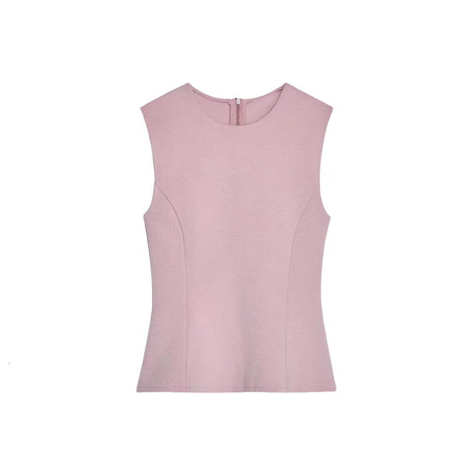 RARA womens sleeveless slim fit top paired with brushed wide leg pants set stylish and comfortable 250407