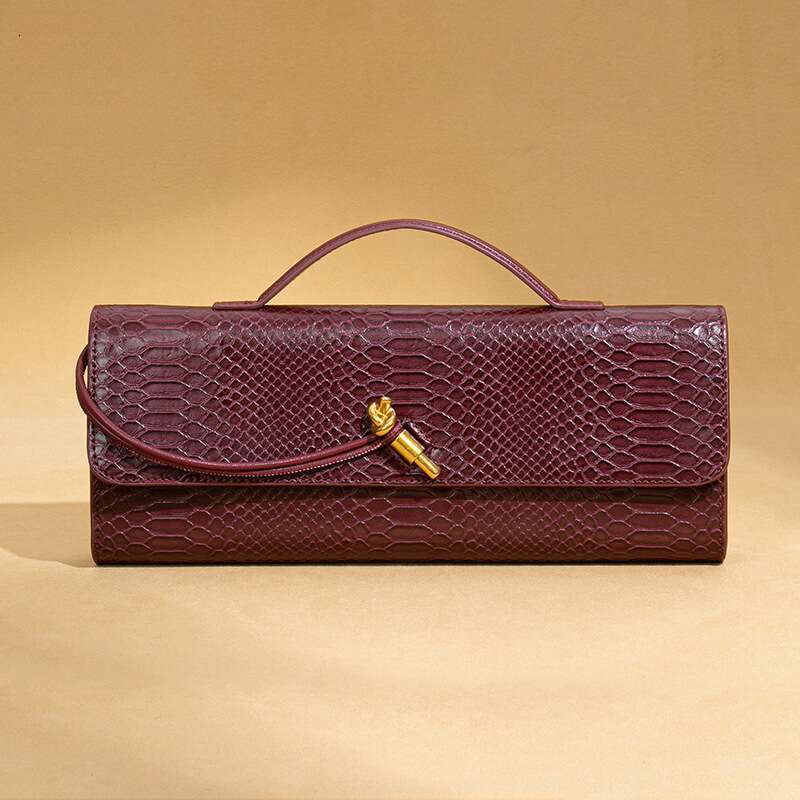 High end Handheld Banquet Bag for Women, Horizontal Version, Trendy Stone Pattern Bar Retro niche Single Shoulder Crossbody Bag, 2025 New Casual and V